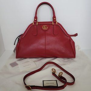 Authentic Gucci Red Calfskin Leather Rebelle